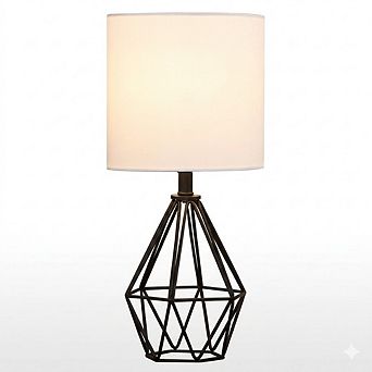 Geometric Table Lamp Fabric Shade