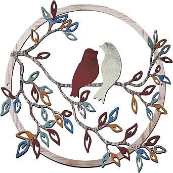 Metal Bird Wall Art Silhouette Branch Decor