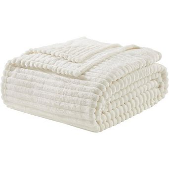 Cut Plush Microfiber Fleece Throw Blanket, Soft Cozy Breathable