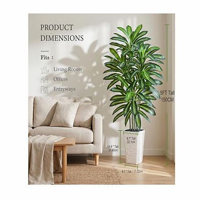 Artificial Dracaena Tree with Planter Indoor