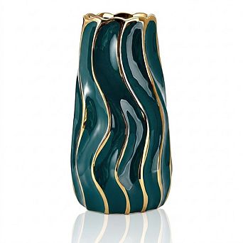 Vertical Stripe Ceramic Flower Vase