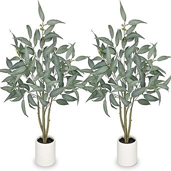Artificial Eucalyptus Trees Set of 2 Indoor
