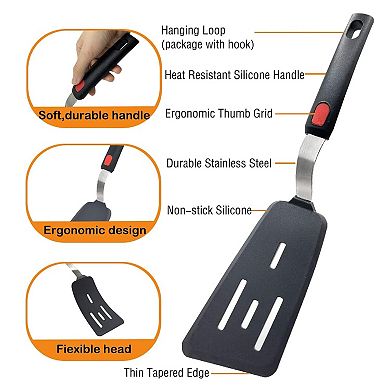 4-Piece Silicone Spatula Set, 600°F Heat Resistant, Nonstick, BPA-Free Kitchen Utensils