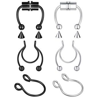 6 pc Fake Nose Ring Set