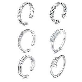 Adjustable Silver Toe Rings