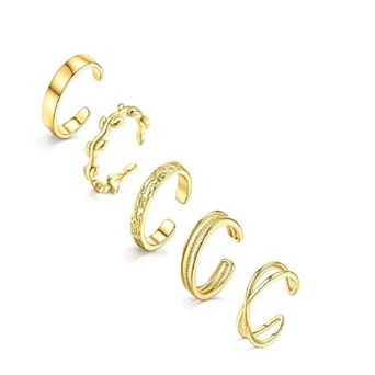 5 pc Adjustable Toe Rings Set