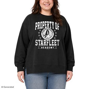 Plus Size Star Trek Property Of Starfleet Academy Oversized Fleece Crew Sweatshirt