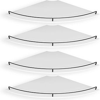 Rustic Corner Floating Wall Shelves Set of 4