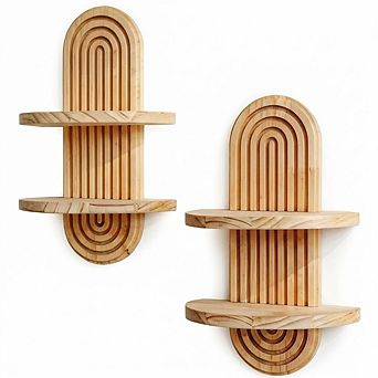 Boho Floating Wall Shelves Set of 2