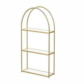Arched 3 tier Wall Shelf Glass Display
