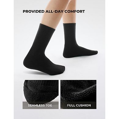 5 Pack Casual Cushioned Slouchy Crew Socks For Women Retroton Comfort