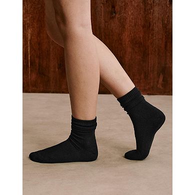 5 Pack Casual Cushioned Slouchy Crew Socks For Women Retroton Comfort