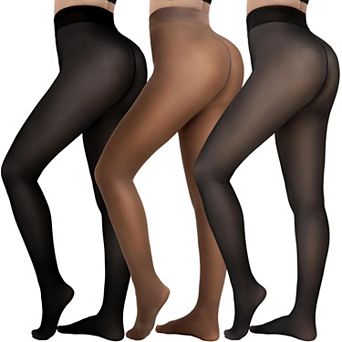3 Pairs Fleece Lined Women Tights Warm Thermal Winter Leggings