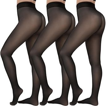 3 Pairs Fleece Lined Women Tights Warm Thermal Winter Leggings