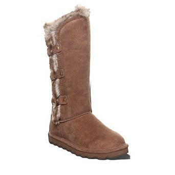 Bearpaw Emery Women's Tall Suede Boots With Faux Fur Accents