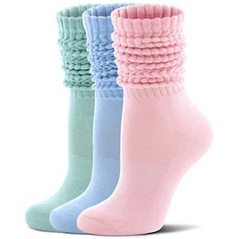 3 Pairs Soft Cotton Slouch Socks Casual Sporty Everyday Wear