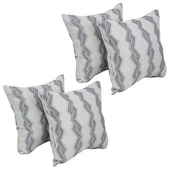 Blazing Needles Jacquard Throw Pillows with Inserts (Set of 4)