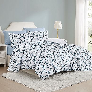 Truly Soft Printed Bow Microfiber Comforter Set
