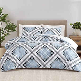Truly Soft Plaid Microfiber Duvet Cover Set