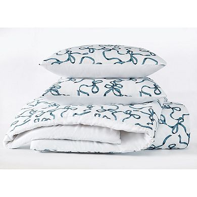 Truly Soft Printed Bow Microfiber Duvet Cover Set