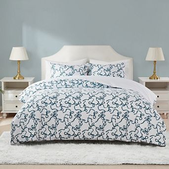 Truly Soft Printed Bow Microfiber Duvet Cover Set