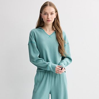 Juniors' SO® Waffle Popover Hoodie