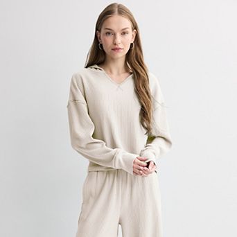 Juniors' SO® Waffle Popover Hoodie