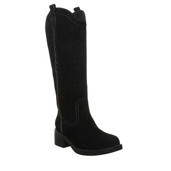 Bearpaw Jessie Women's Suede Tall Boots Block Heel Pull-On Boots