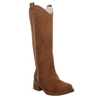 Bearpaw Jessie Women's Suede Tall Boots Block Heel Pull-On Boots