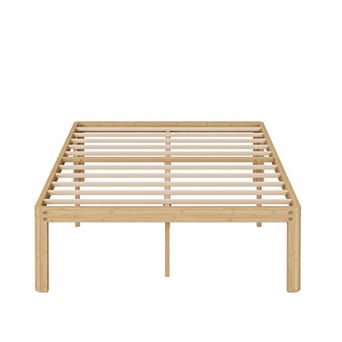 HOMZENE King Bed Frame,Metal Platform Bed with Storage, No Box Spring Needed