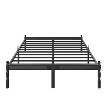 HOMZENE Bed Frame with Slats, No Box Spring Needed, Metal Platform Bed Frame, Easy Assembly