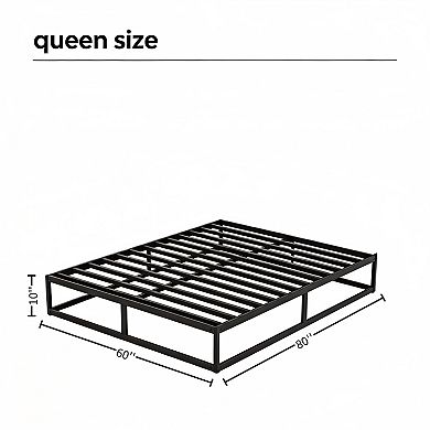 HOMZENE Box Spring, Metal Frame Mattress Foundation, High Weight Capacity, Easy Assembly