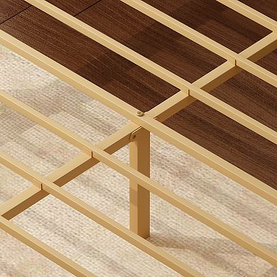 HOMZENE Bed Frame, Solid Wood Platform Bed Frame with Storage, No Box Spring Needed