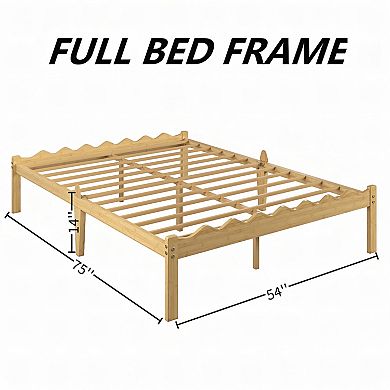 HOMZENE Bed Frame, Solid Wood Platform Bed Frame with Storage, No Box Spring Needed