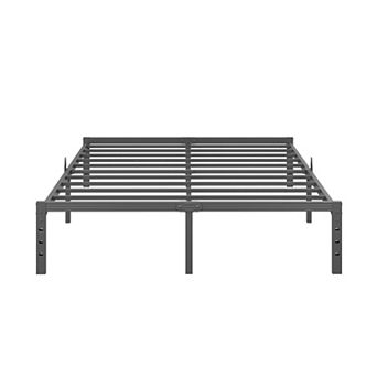 HOMZENE Bed Frame, Black Metal Bed Frame with Slats, No Box Spring Needed, Easy Assembly