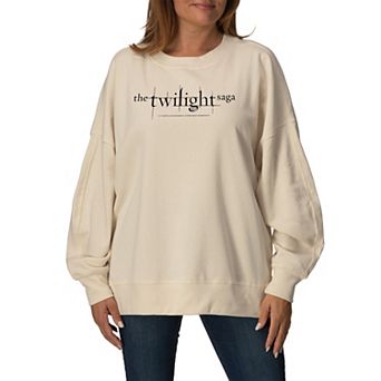 Women's The Twilight Saga Logo Oversized Fleece Hoodie Sweatshirt