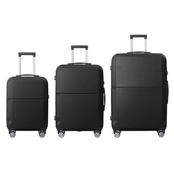 YIORTWO 3 pc ABS Luggage Set with TSA Lock, Spinner Suitcases 20 24 28 Inch Travel Set