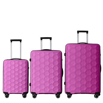 YIORTWO 3 pc Luggage Set PP Hardside Spinner Suitcase with TSA Lock Carry On 20 24 28 Inch
