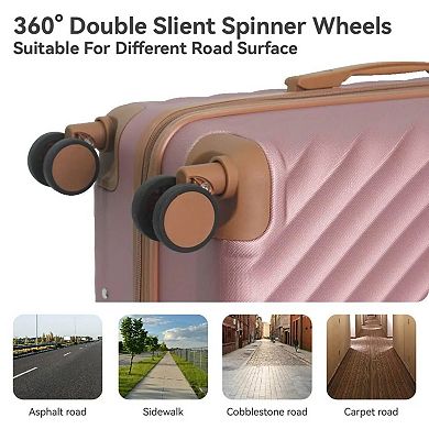 YIORTWO 3 Piece Luggage Set with TSA Lock, Hardside Spinner Suitcases 20 24 28 Inch