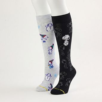 Women's Dr. Motion Peanuts Knee-High Compression Socks 2-Pack