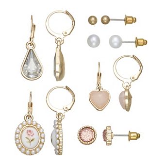 SO® Gold Tone 6-Pair Earring Set