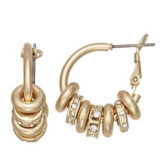 SO® Gold Tone Polished Leverback Hoop Earrings