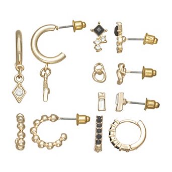 SO® Gold Tone 6-Pair Earring Set