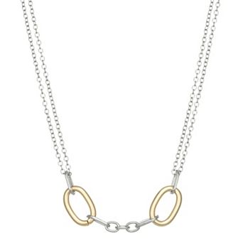 SO® Gold Tone & Silver Tone Polished Statement Chain Necklace