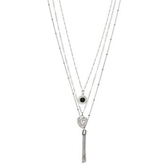 SO® Silver Tone Polished Layered Necklace