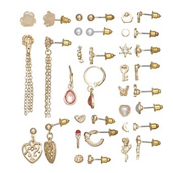SO® Gold Tone 18-Pair Earring Set