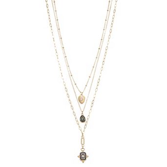 SO® Gold Tone Polished Layered Necklace