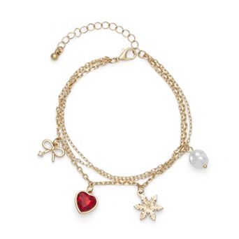 SO® Gold Tone Multi Strand Chain Bracelet