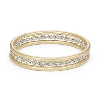 SO® Gold Tone & Silver Tone Polished 3 pc Bangle Bracelet Set