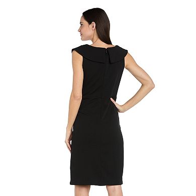 Women's R&M Richards Portrait Collar Rhinestone Twist Wrap Dress